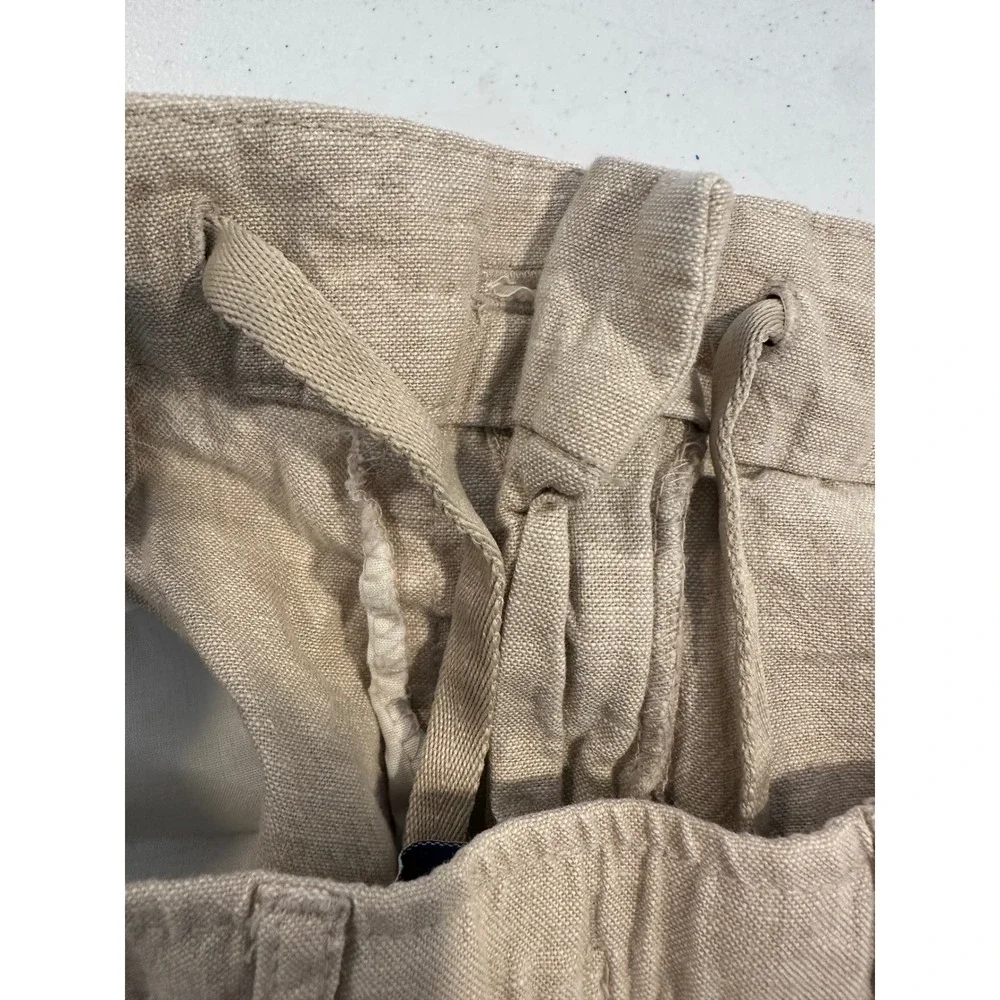 Old Navy Loose Taper Pants Mens L Beige Linen Blend Coastal Beach Neutral Travel